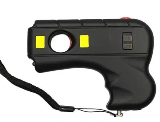 The Pro Series device showing the yellow electrode pads, ON/OFF switch and wrist lanyard